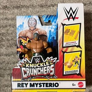 WWE Knuckle Crunchers Rey Mysterio Action Figure - Brown and Silver